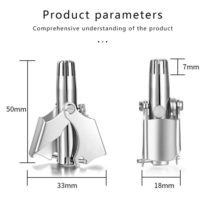 Nose Hair Trimmer Cleaner for Men Women Stainless Steel Manual Mechanical Shaving Razor Washable Hair Removal Tools with