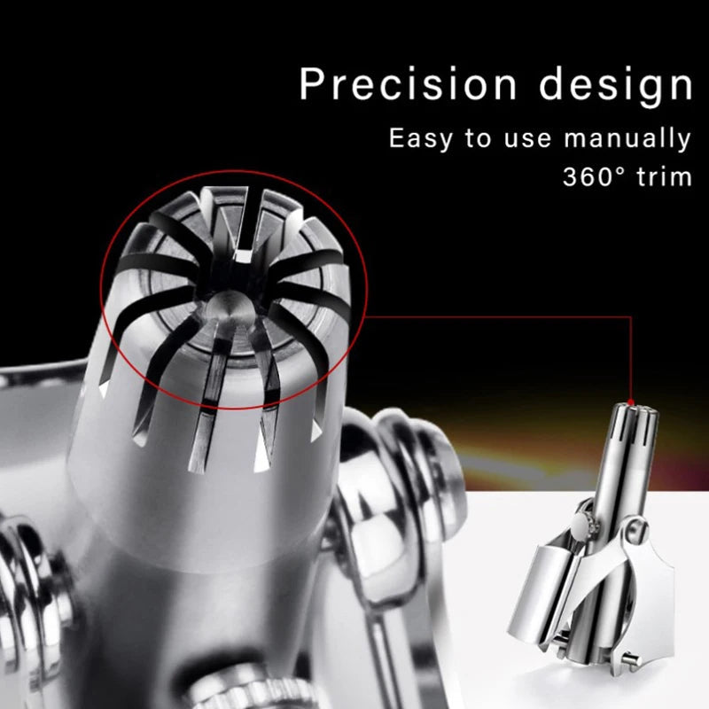 Nose Hair Trimmer Cleaner for Men Women Stainless Steel Manual Mechanical Shaving Razor Washable Hair Removal Tools with