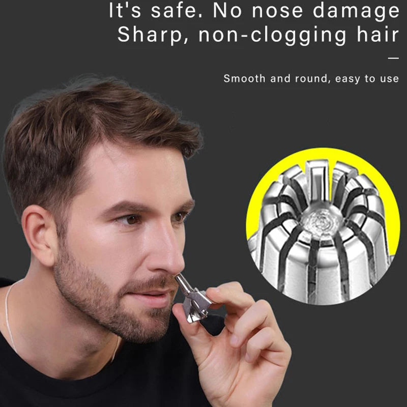 Nose Hair Trimmer Cleaner for Men Women Stainless Steel Manual Mechanical Shaving Razor Washable Hair Removal Tools with