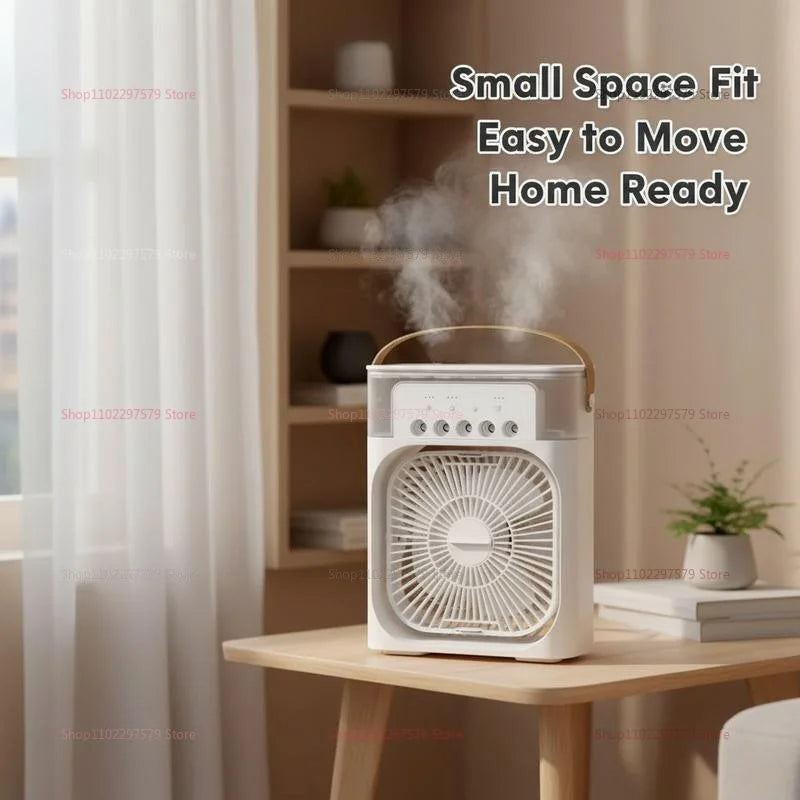 3 In 1 Fan AIr Conditioner Household Mini Air Cooler LED Night Light Portable Humidifier Air Adjustment Fan Office Home Fan