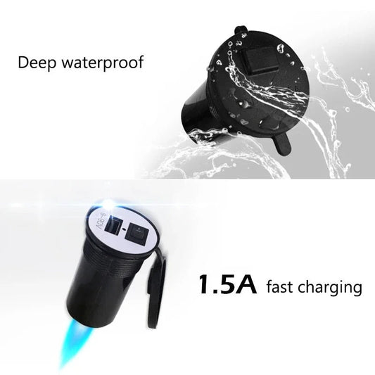 Motorcycle Handlebar USB Socket Charger